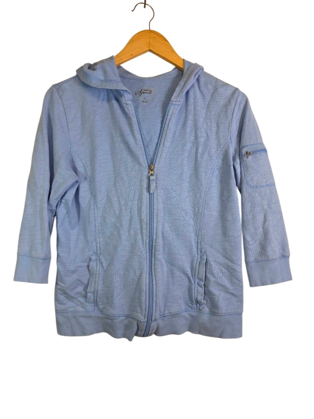NWT Style & Co. Sport Light Blue Zip‑Up Hoodie – Size PL